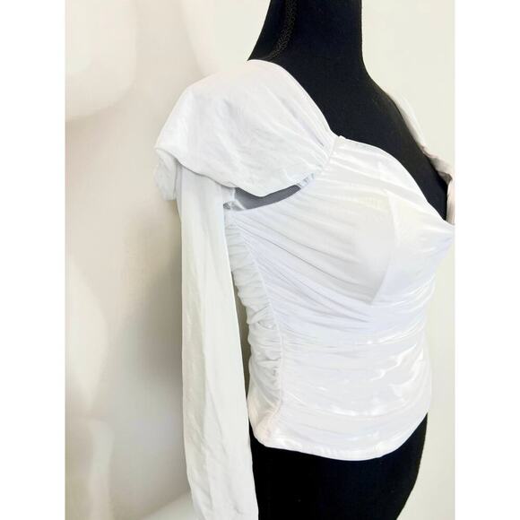 Majorelle Constance Top White Medium Pullover Off Shoulder Lined Stretch Party - Picture 4 of 5